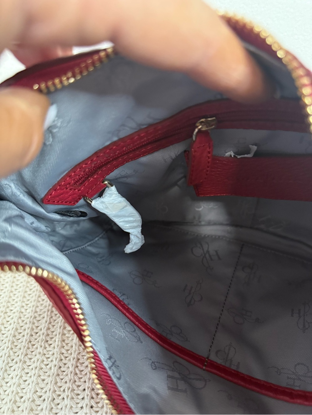 Cole Haan NWT  Pebbled Leather Hobo Bag in Velvet Red - Picture 12 of 14
